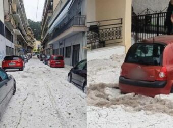 Ο καιρός τρελάθηκε: “Άσπρισαν” τα Γιάννενα μέσα σε λίγα λεπτά από το χαλάζι – Αδιανόητες εικόνες