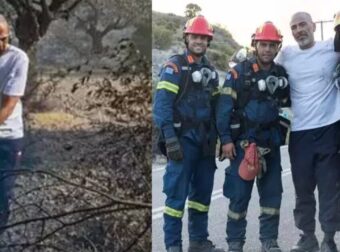 Στη μάχη με την πύρινη λαίλαπα εδώ και 10 μέρες ο Βαλάντης στη Ρόδο: “Κάνω κι εγώ ό,τι μπορώ, νιώθω περήφανος”